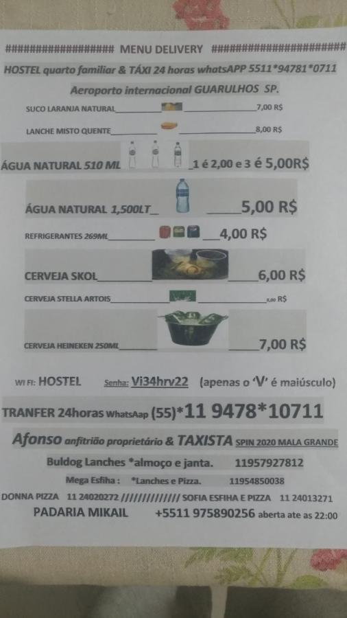 POUSADA família QUARTOS INDIVIDUAIS c banheiro&TÁXI próximo do aeroporto Internacional de Guarulhos SP Exterior foto
